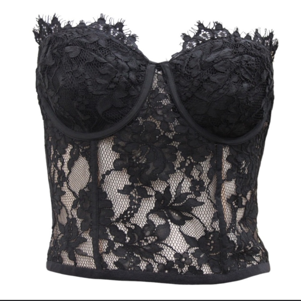 Express Black Lace Bra with Sweetheart Neckline